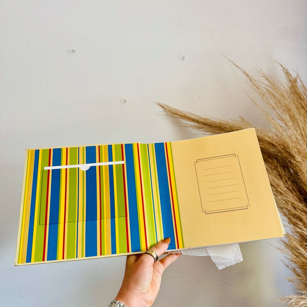 NEW VINTAGE HALLMARK 90s Y2K Beige Stripe Picture Album Photo Coffee Table Book - Picture 4 of 10